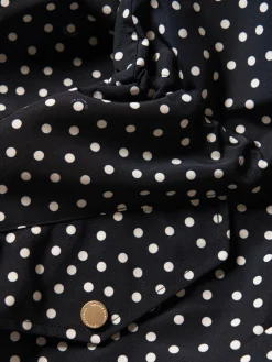 Parka comprida polka dots com capuz|LION OF PORCHES Clearance