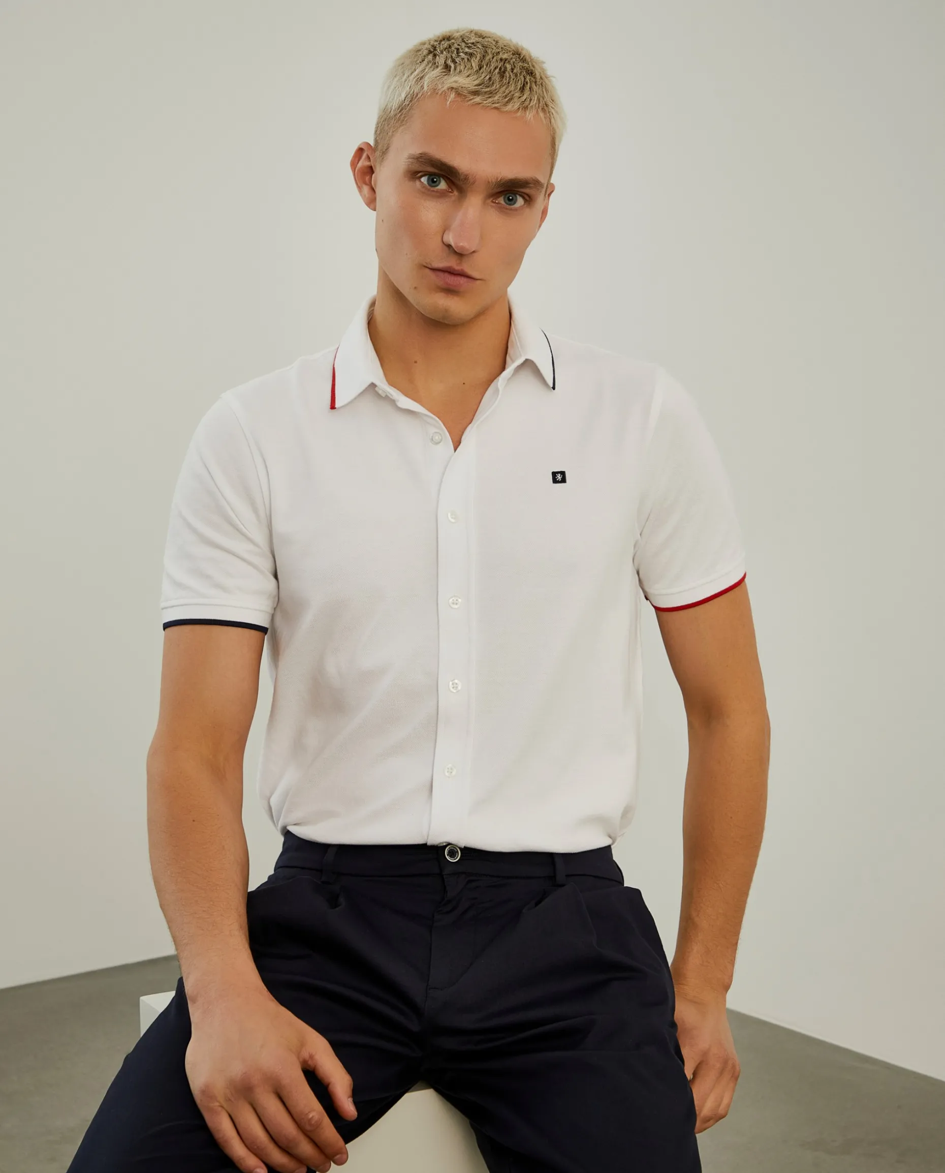 Polo camisa em algodão com riscas|LION OF PORCHES Flash Sale