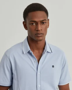 Polo camisa em algodão com riscas|LION OF PORCHES Fashion