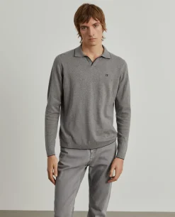 Polo manga comprida em algodão e caxemira|LION OF PORCHES Discount