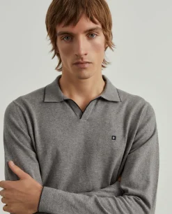 Polo manga comprida em algodão e caxemira|LION OF PORCHES Discount