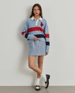 Polo manga comprida às riscas|LION OF PORCHES Outlet