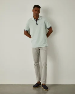 Polo manga curta em algodão com riscas|LION OF PORCHES Best Sale