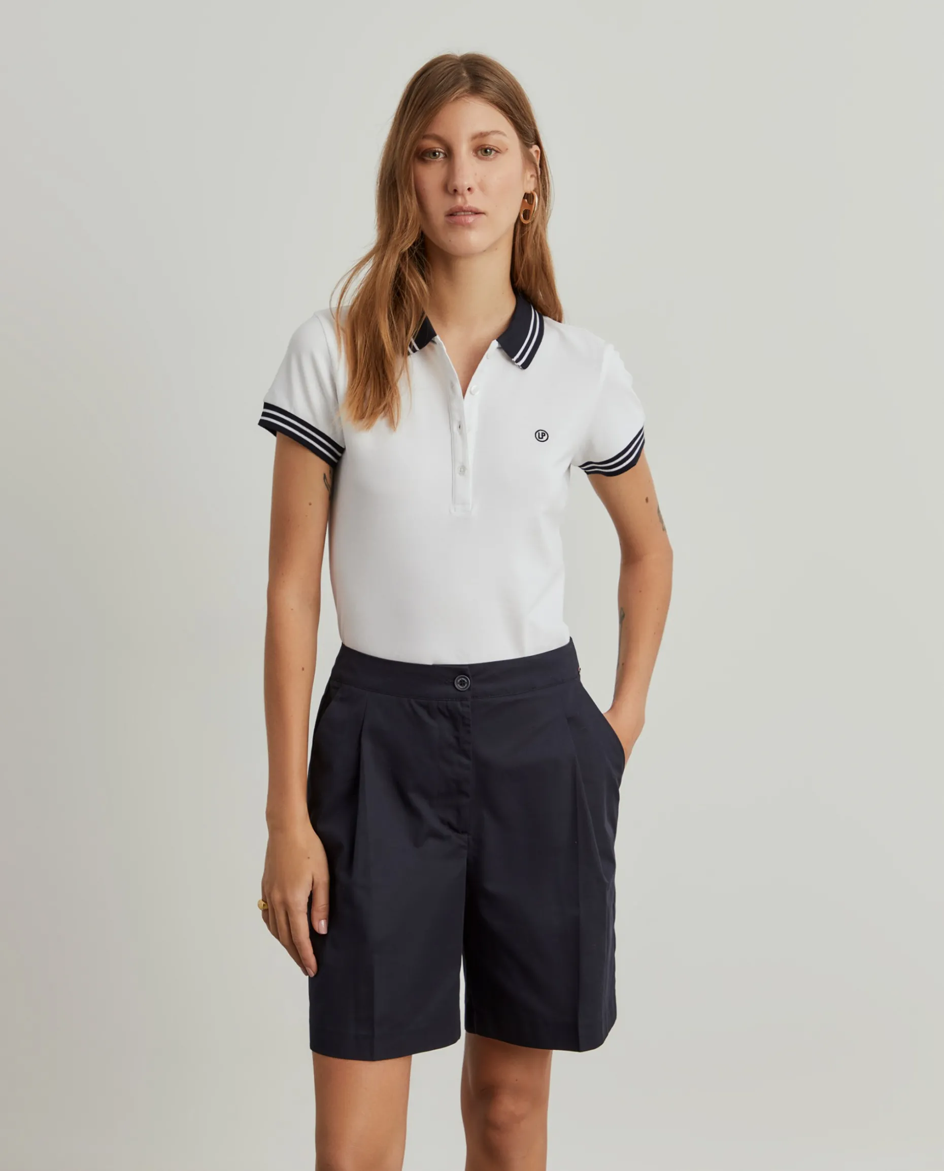 Polo piqué bicolor em algodão|LION OF PORCHES Online