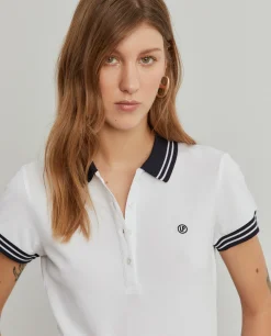 Polo piqué bicolor em algodão|LION OF PORCHES Online