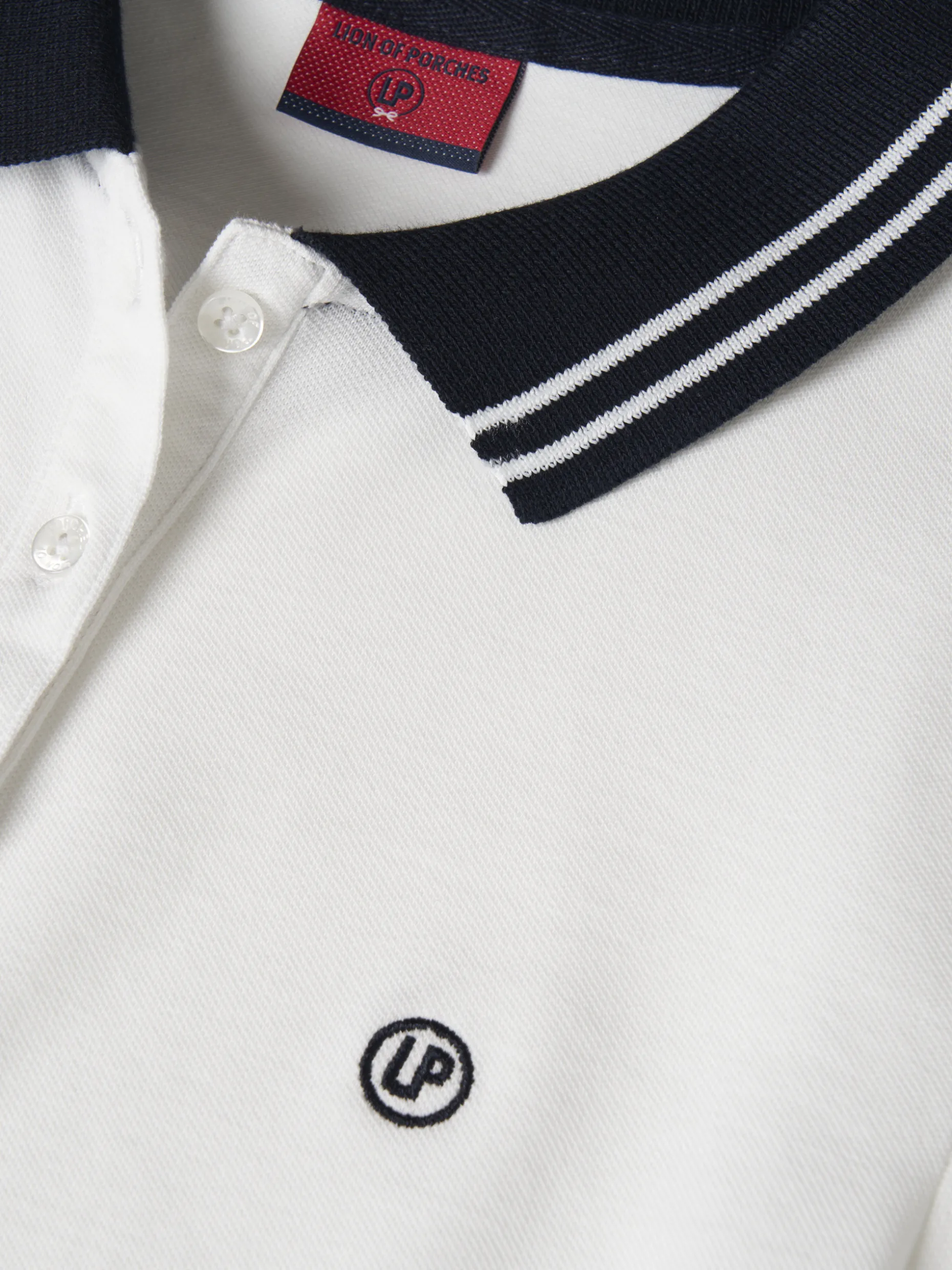 Polo piqué bicolor em algodão|LION OF PORCHES Online