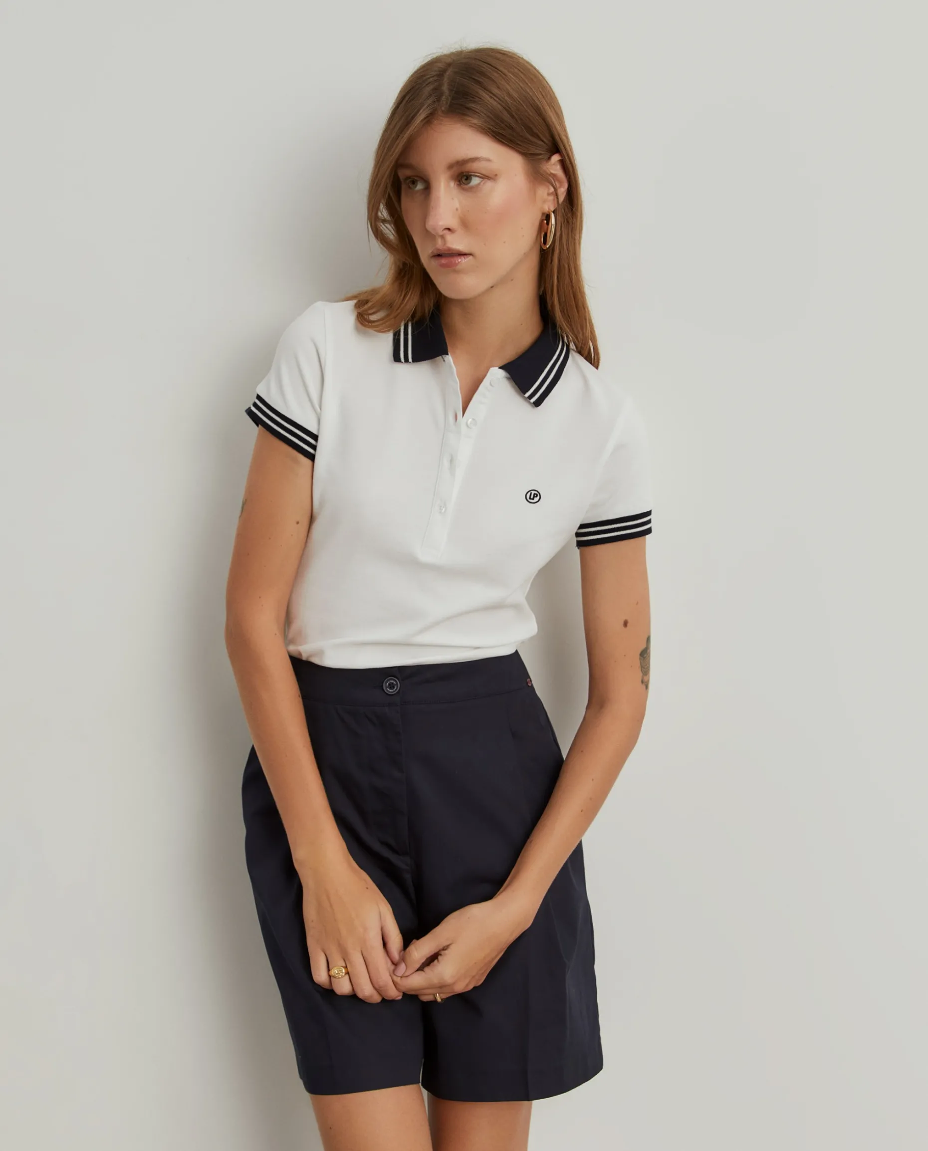 Polo piqué bicolor em algodão|LION OF PORCHES Best