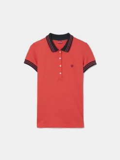 Polo piqué bicolor em algodão|LION OF PORCHES Outlet