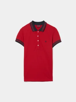 Polo piqué bicolor em algodão|LION OF PORCHES Best Sale