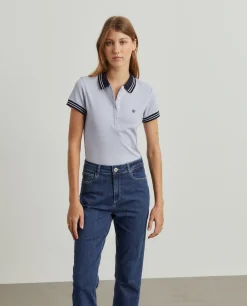 Polo piqué bicolor em algodão|LION OF PORCHES Store
