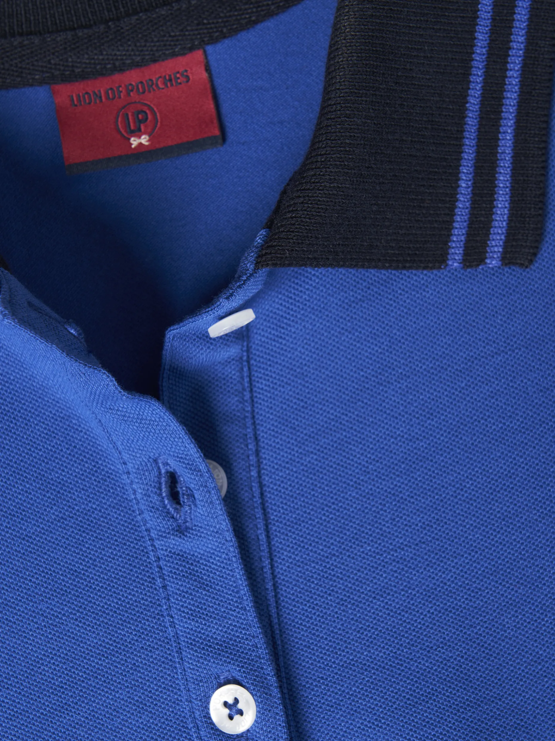 Polo piqué bicolor em algodão|LION OF PORCHES Cheap