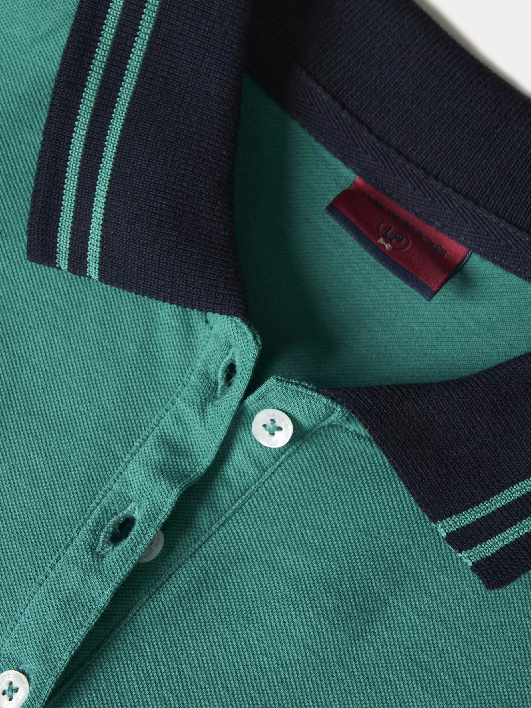 Polo piqué bicolor em algodão|LION OF PORCHES Best
