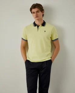 Polo piqué com riscas a contraste|LION OF PORCHES Best Sale