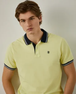 Polo piqué com riscas a contraste|LION OF PORCHES Best Sale