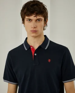 Polo piqué com riscas a contraste|LION OF PORCHES Sale