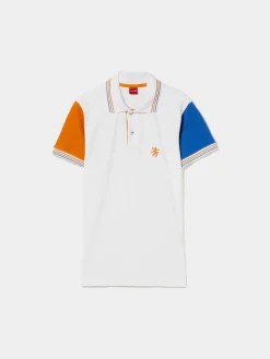 Polo piqué em algodão tricolor|LION OF PORCHES Discount