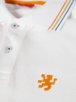 Polo piqué em algodão tricolor|LION OF PORCHES Discount