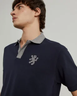 Polo piqué sem botões gola em contraste|LION OF PORCHES Best Sale