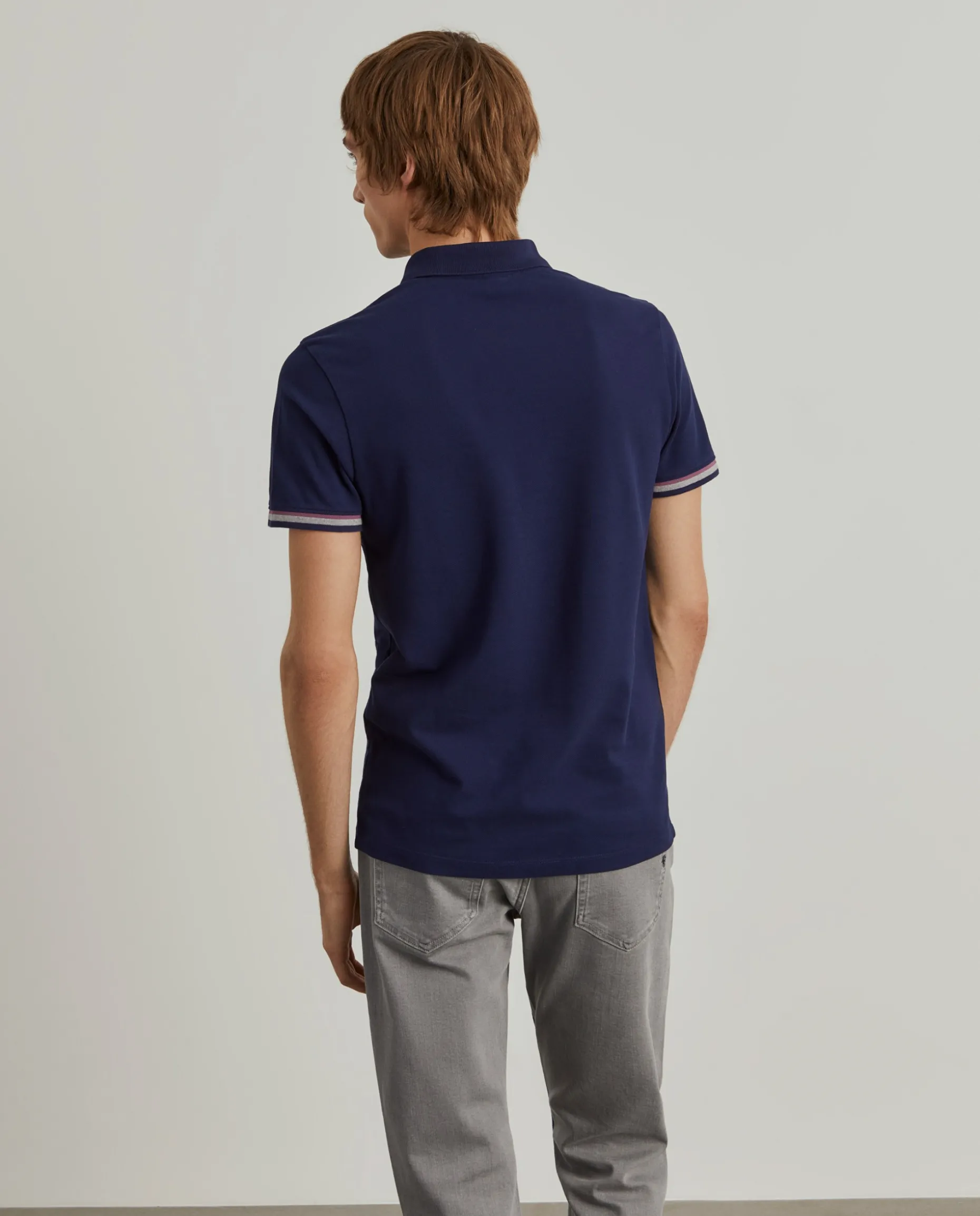 Polo piqué slim fit com riscas|LION OF PORCHES Fashion