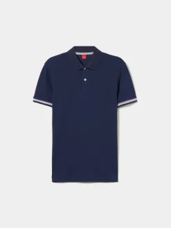 Polo piqué slim fit com riscas|LION OF PORCHES Fashion
