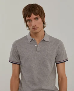Polo piqué slim fit com riscas|LION OF PORCHES Store