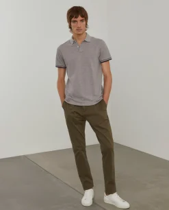 Polo piqué slim fit com riscas|LION OF PORCHES Store