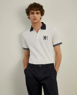 Polo piqué slim fit em algodão|LION OF PORCHES Store