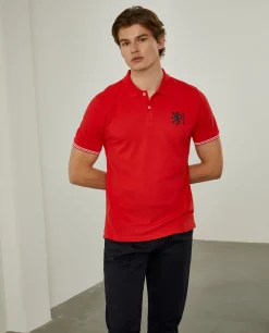 Polo piqué slim fit em algodão|LION OF PORCHES Best Sale