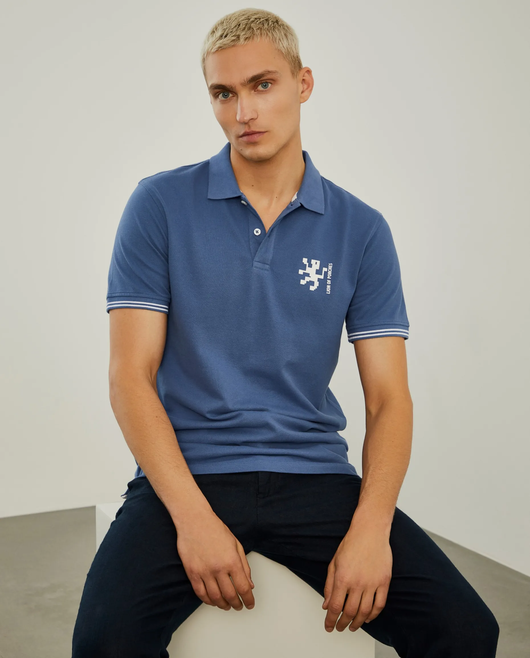 Polo piqué slim fit em algodão|LION OF PORCHES Discount