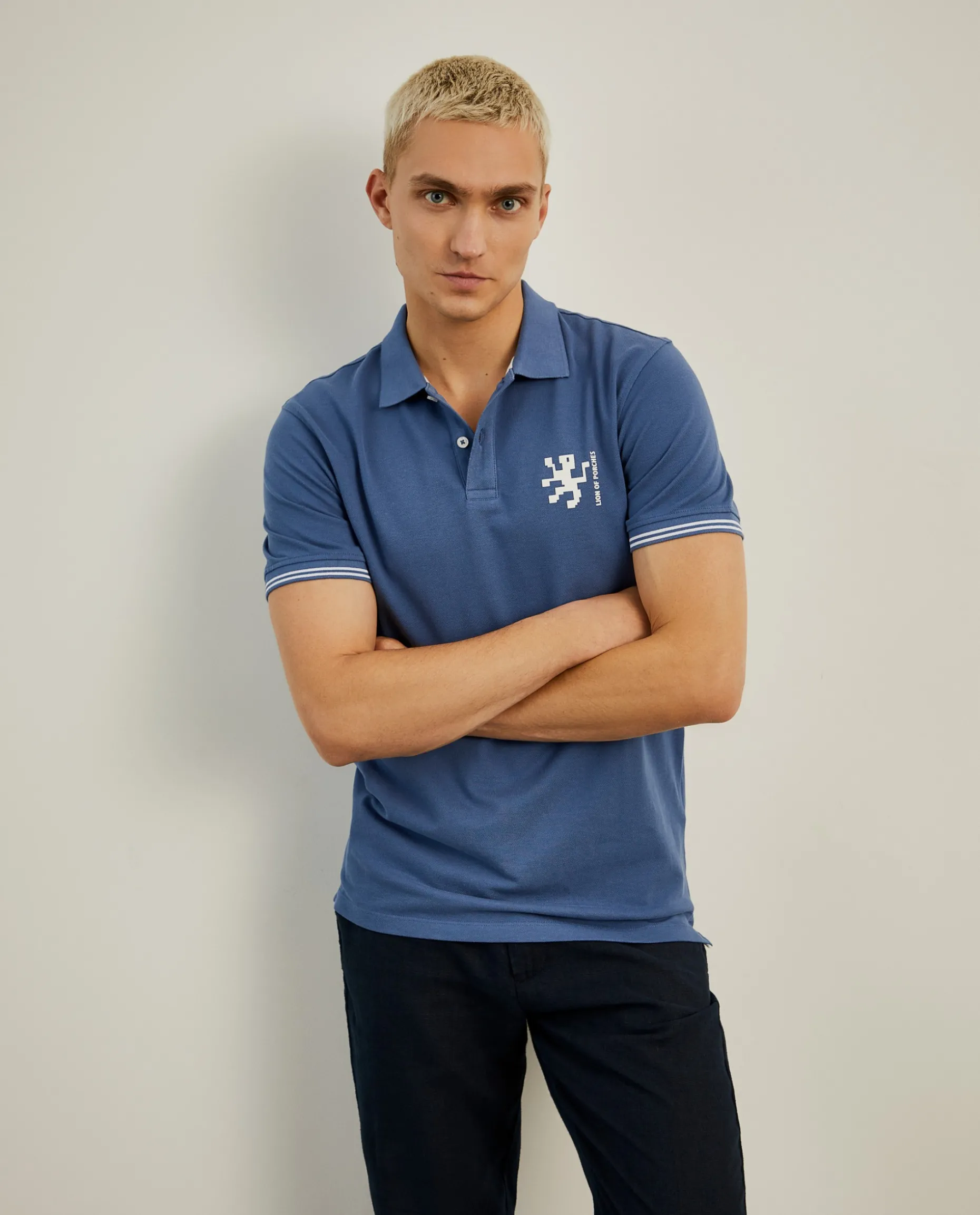 Polo piqué slim fit em algodão|LION OF PORCHES Discount