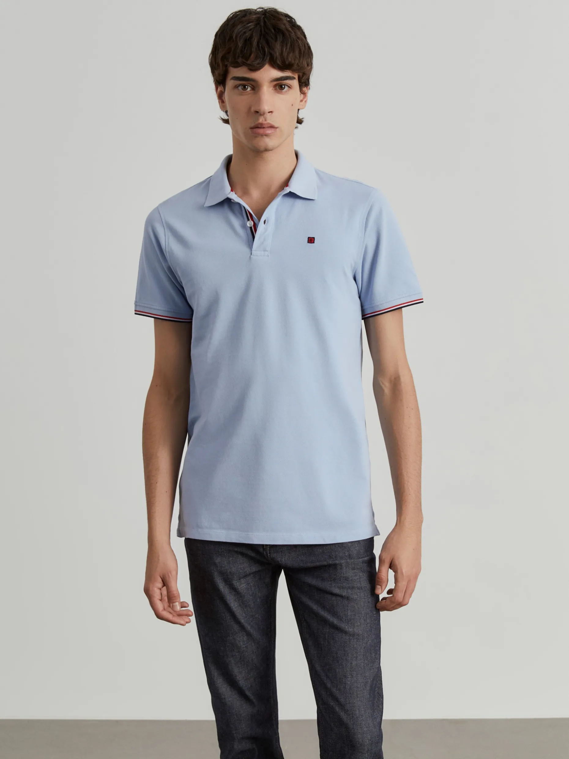 Polo piqué slim fit em algodão|LION OF PORCHES Outlet