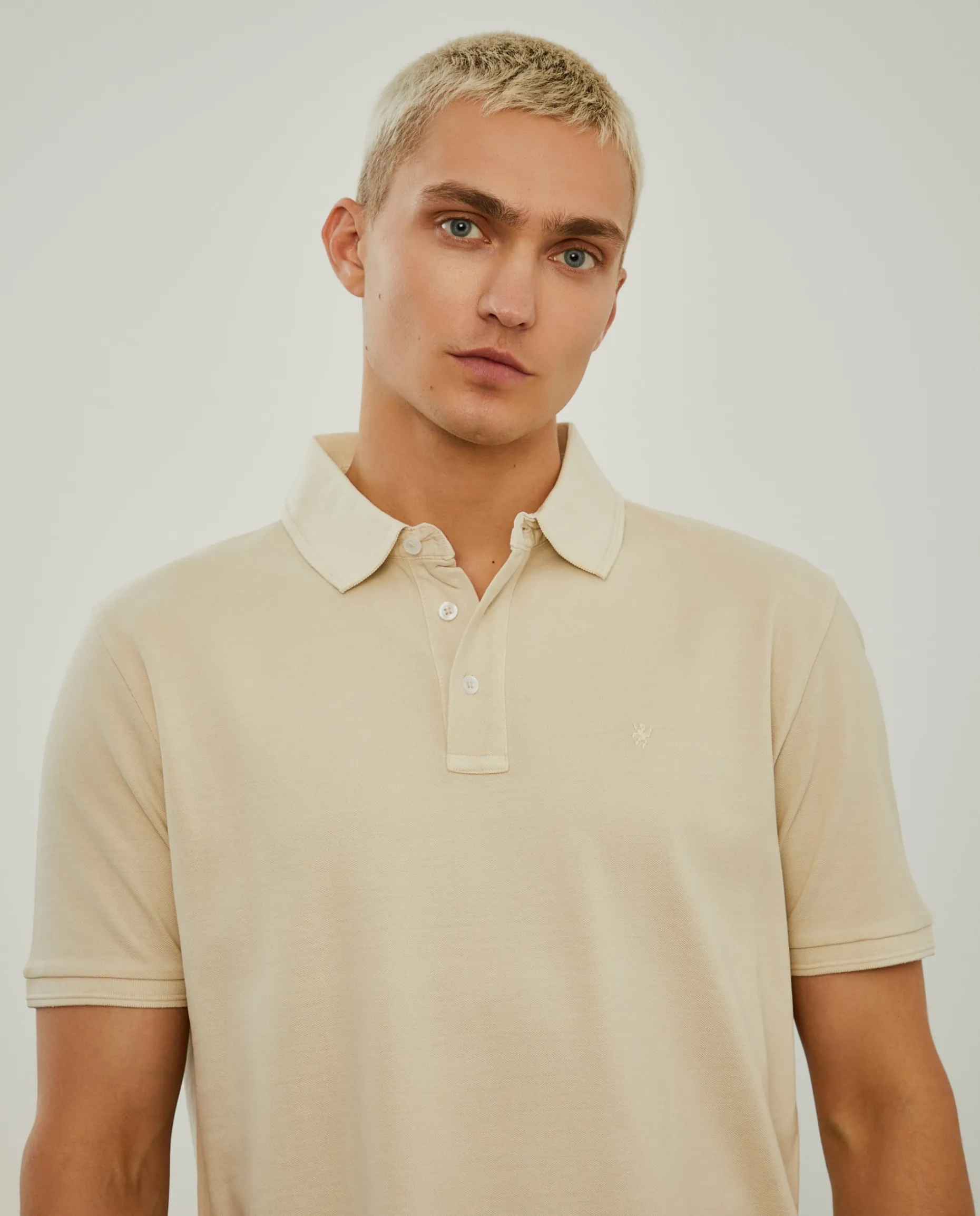 Polo piqué slim fit garment dye|LION OF PORCHES Cheap
