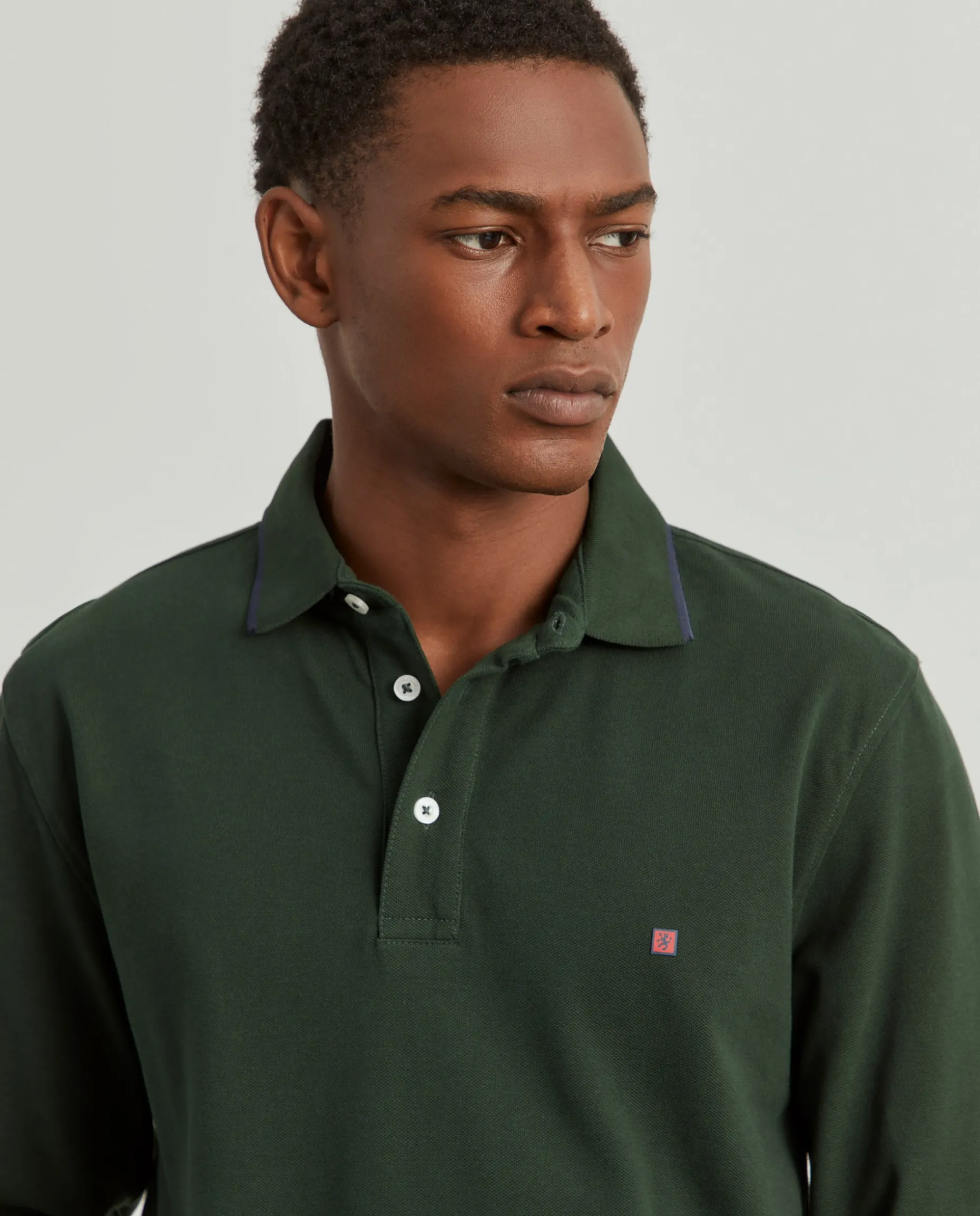 Polo piqué slim fit manga comprida|LION OF PORCHES Fashion