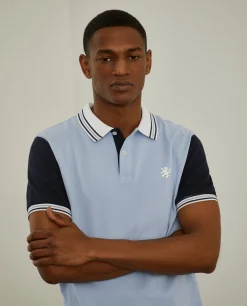 Polo piqué slim fit tricolor|LION OF PORCHES New