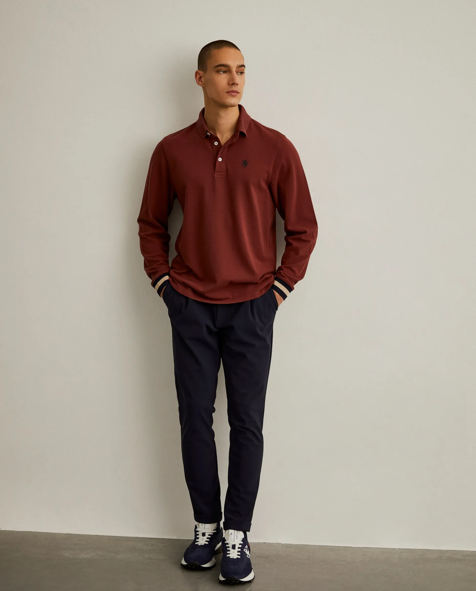 Polo regular fit de manga comprida|LION OF PORCHES Best Sale