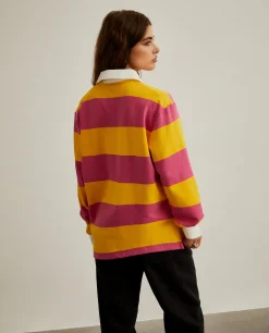 Polo rugby de manga comprida com padrão de riscas|LION OF PORCHES Fashion