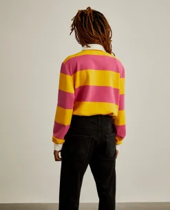 Polo rugby de manga comprida com padrão de riscas|LION OF PORCHES Fashion