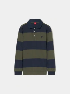 Polo às riscas manga comprida|LION OF PORCHES Store