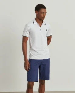 Polo slim fit com fecho e riscas|LION OF PORCHES Sale