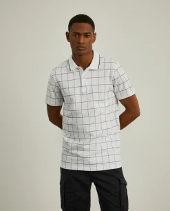 Polo slim fit com padrão quadrados|LION OF PORCHES Hot