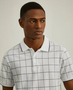 Polo slim fit com padrão quadrados|LION OF PORCHES Hot