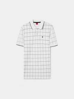 Polo slim fit com padrão quadrados|LION OF PORCHES Hot