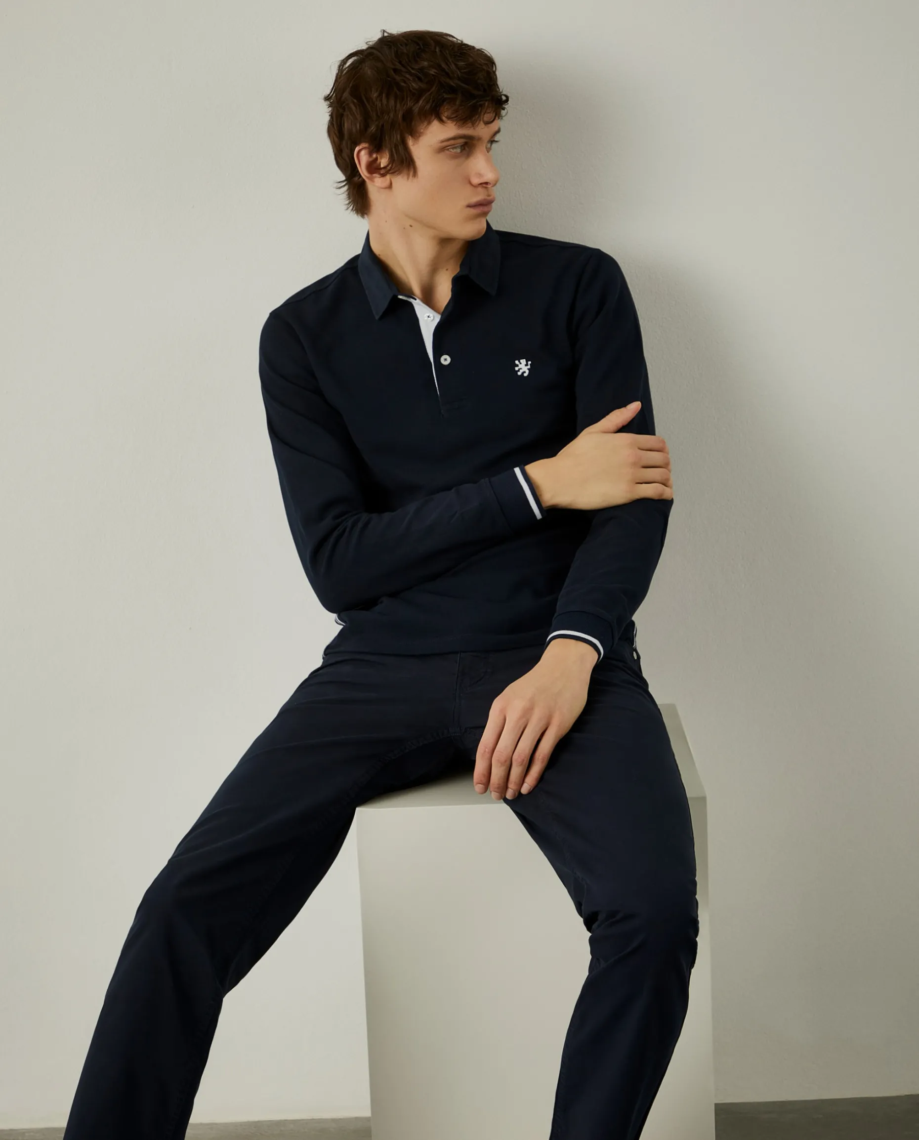 Polo slim fit de manga comprida|LION OF PORCHES New