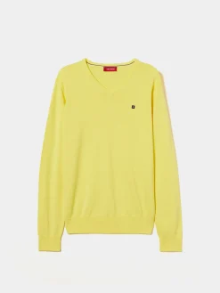 Pullover de algodão com decote em V|LION OF PORCHES New