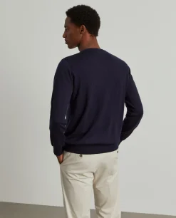 Pullover de lã com decote em V|LION OF PORCHES Discount