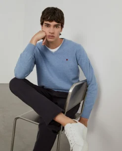 Pullover de lã decote em bico|LION OF PORCHES Best Sale