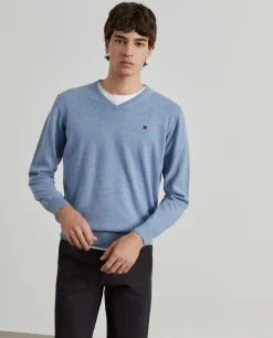Pullover de lã decote em bico|LION OF PORCHES Best Sale