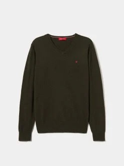 Pullover de lã decote em bico|LION OF PORCHES New