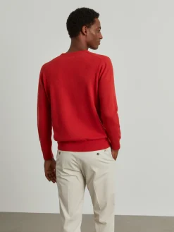 Pullover de lã decote em V|LION OF PORCHES Fashion