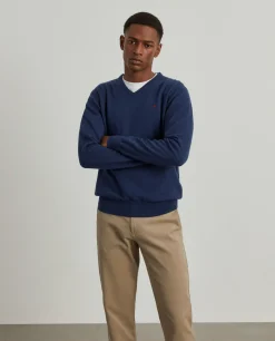 Pullover de lã decote em V|LION OF PORCHES New